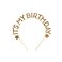 Gold 'Happy Birthday' Glitter Metal Headband