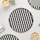 Monochrome Striped Paper Plates 8Ct