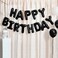 Black 'Happy Birthday' 16" Foil Balloon Garland