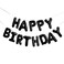 Black 'Happy Birthday' 16" Foil Balloon Garland