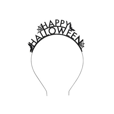 Black 'Happy Halloween' Metal Headband