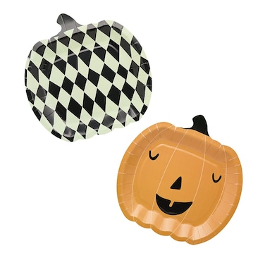 Pumpkin Shaped Paper Plates 8pcs/Pack