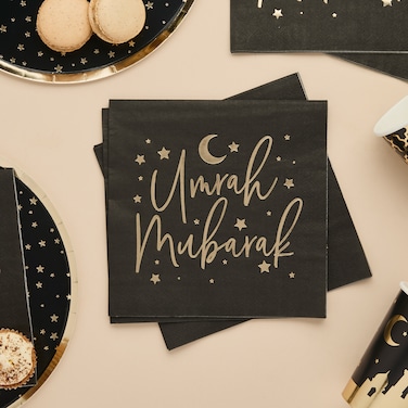 Umrah Mubarak Paper Napkins Disposable Party Tableware Pack of 16
