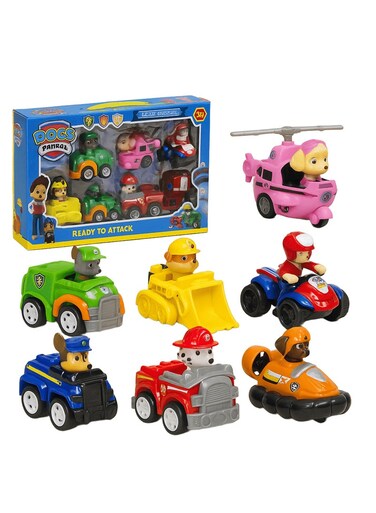 NEW Paw Patrol Toys Complete Set 7PCS &ndash; Cartoon Dog Action Figure Playset for Kids, Educational Rescue Team Collectible Toys for Boys &amp; Girls, Gift Box Set of Mini Character Figures &ndash; Fun Imaginative Play Toy Collection
