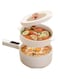 LansMoor Electric Hot Pot with Steamer, Non-Stick, Multi-Functional Cooker, Electric Skillet, Frying Pan, Electric Saucepan, for Ramen, Noddles, Egg, Steak, Fried Rice, Saut&eacute;, Steam and Soup(2L)