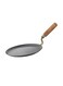 Iron Roti Tawa With Wooden Handle Black/Yellow 10inch