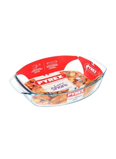 Pyrex Irresistible Oval Roaster 2.8L - Versatile Borosilicate Glass Kitchen Essential Clear