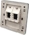 Black CAT5E CAT6 Network Wall Socket RJ45 LAN Faceplate Ethernet Wall Socket Faceplate Wall Plate for CAT6/CAT5E/CAT5 Network Cable DKURVE (2 PORT)