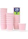 SNH Packing Disposable Double Wall Paper Coffee Cups 25-Pack, 4 oz Capacity, Pink