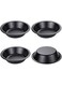 Webake Mini Pie Pans 5 Inch Pie Tins, 4 Pack Nonstick Round Bread and Meat Bakeware for Oven and Instant Pot Baking - Black