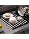 Roll Up Dish Drying Rack, 304 Stainless Steel Over Sink Dish Drying Rack, Foldable Heat-Resistant Dishes Drainer for Kitchen and RV Sink Counter
