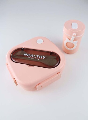 1300L Portable Plastic Bento Lunch Box Set with 330ml Soup Cup, Fork and Integrated Cutlery Slot on Lid Food Container with 3 Compartments&acirc;&euro;&ldquo;Freezer, Dishwasher and Microwave Safe, Leakproof and Airtight Meal Box with Triple Compartments, BPA-Free, Lightweight, Durable and Recyclable Food Box for Adults and Kids &acirc;&euro;&ldquo; Ideal use in Home, Office, Travel, Daycare, Preschool and Back to School Lunchbox &acirc;&euro;&ldquo; 17x17x6 cm