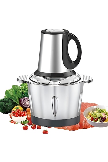 3-liter stainless steel electric meat and vegetable grinder with two heavy-duty speed levels, 1200 watts