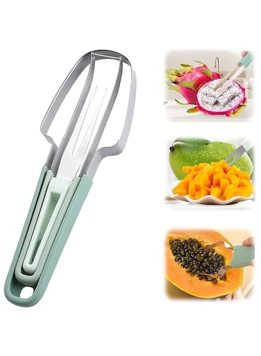 INBUGZ 3-in-1 Watermelon Cutter Slicer Tool, 2024 New Stainless Steel Watermelon Popsicle Cutter Slicer Tool, Multi Watermelon Slicer Melon Cutter for Camping Kitchen Gadgets (Green)