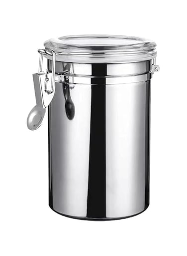 Mistrys - 1.8L Stainless Steel Kitchen Sealed Canister Jar Coffee Sugar Tea Food Storage Container With Transparent Lid