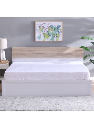 HOME Terry Mattress Protector King Size Poly Cotton Zippered Hypoallergenic Mattress Encasement For Bedroom L 180 X W 200X H 30 Cm White