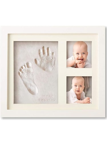 MostNow Baby Footprint Kit, Baby Foot and Hand Print Kit, Baby Keepsake Frame, Nursery Pictures Frames, Hand Print Mold Kit, New Mom Gifts, Baby Newborn Essentials Must Haves, Baby Shower Gifts