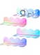 Azonee Iridescent Acrylic Shelves, 4pcs Clear Rainbow Floating Shelves for Wall, Modern Sunglasses Essential Oil Picture Ledge Display Toy Storage Wall Shelf Wavy Wall Mounted Display Stand