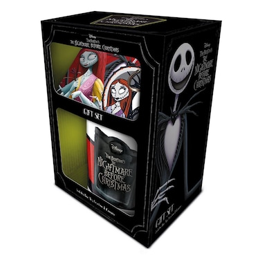 Pyramid Nightmare Before Christmas Jack &amp; Sally Mug Coaster Keychain Gift Set