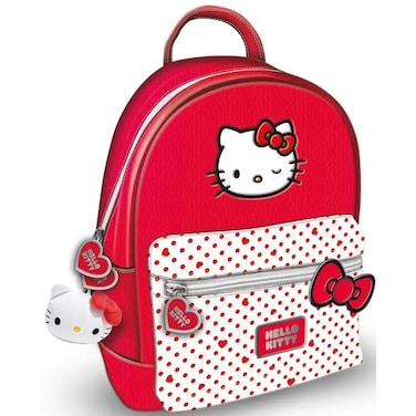 حقيبة ظهر عصرية بتصميم هيلو كيتي (منقطة) على شكل هرم