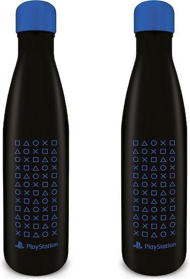 زجاجة مشروبات معدنية بنمط رمز بلاي ستيشن هرمي