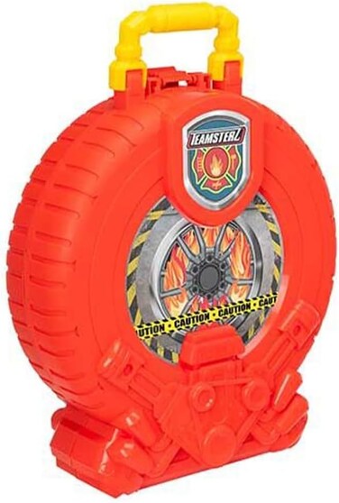 مجموعة Teamsterz Emergency City Packaway، سيارة مصبوبة، قفزة نارية، قفص فخ، مجموعة ديناصورات متعددة المستويات قابلة للطي مع حقيبة حمل، لعبة مسار مركبة قابلة للدفع للأولاد من عمر 3 سنوات فما فوق