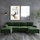 Karnak Leisure 4 Seater U-Shape Linen Sofa - Kombu Green
