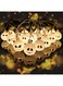 HIGHLAND Ghost LED Halloween String Lights with 20 Bulbs &ndash; White Ghost Skull Halloween LED Lights - Halloween Decoration Lights Indoor Outdoor - Halloween Ghost Lights