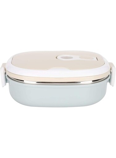 Sleet Lunch Box, Food Container, Safety Lock Design Portable High Temperature Resistant Food Grade Stainless Steel for Work Home(Single layer)