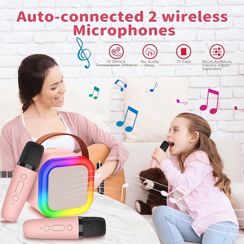 Wireless Speaker With Microphone Set Home Karaoke Machine Portable Handheld Karaoke Mics Speaker Machine For kids