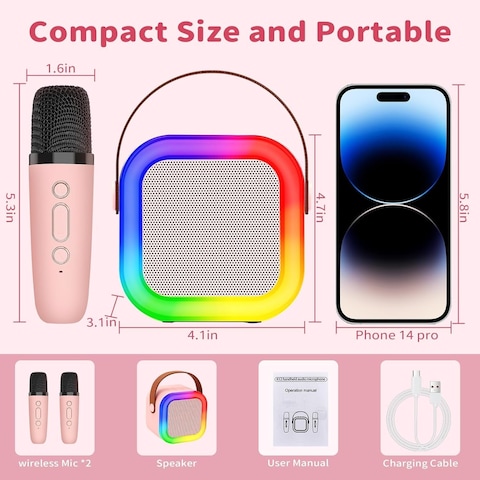 Wireless Speaker With Microphone Set Home Karaoke Machine Portable Handheld Karaoke Mics Speaker Machine For kids
