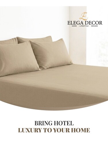 Decor 210TC Cotton Satin Single Solid Bed Sheet Set 2PC   Soft Breathable Satin Flat Sheet 180x260 cm   1 pillowcase 50x75 cm   OEKO-TEX &amp; ECAS Certified