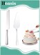 Cake Cutting Set, Premium Stainless Steel Cake Cutter Wedding Cake Knife and Server Spatula Set,Elegant Cake Bread Pizza &amp; Pie Serving Set Perfect For Birthday,Wedding,Parties and Events-Silver