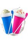 2 Pcs Slushie Maker Cup, Quick Frozen Smoothies Cooling Cup for Milkshakes, Ice Cream (Blue+Red)
