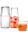 2 Pcs Bedside Water Carafe Set with Tumbler Glass Set for Bedroom Nightstand, Night Water Carafe with Glass,Glass Mouthwash Bottle for Bathroom,Clear Glass Juice Water Pitcher/Carafes (350ML)