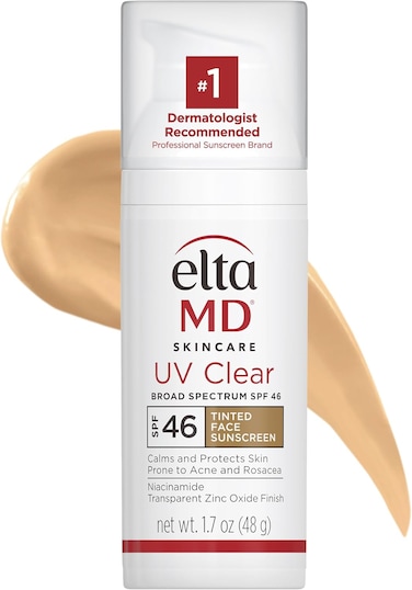EltaMD UV Clear Facial Sunscreen SPF 46 - For Skin Types Prone To Acne, Rosacea &amp; Hyperpigmentation - Tinted 48g/1.7oz Cream