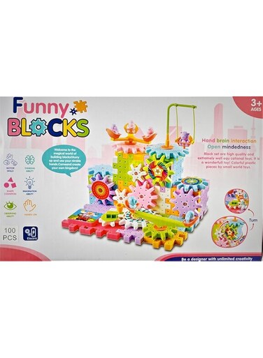 100 Pcs Gear Building Toy Set for Kids, DIY Preschool Interlocking Learning Gear Blocks Sets, Creative Educational Electric Gear Building Toy Blocks