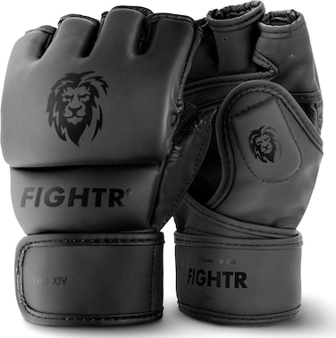 FIGHTR&reg; Pro MMA Gloves for Grappling Sparring Training, Kickboxing Martial Arts Muay Thai Punching Bag Mitt Training Boxing for Men and Women   incl. Carrying Bag
