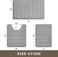 BYSURE Bathroom Rug Set Memory Foam Non Slip Extra Soft Absorbent Machine Washable and Dry Pedestal Mat Set for Bathroom Floor Grey 3 Pieces