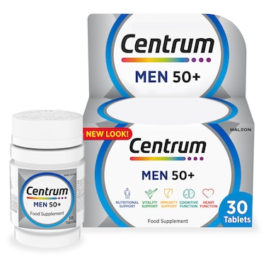 Centrum Men 50+ Multivitamin, Unflavored, 30 Tablets