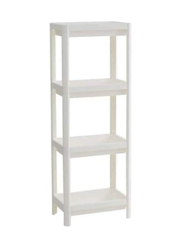 4 Layer Floor Type Plastic Storage Shelf White 37x19x24cm
