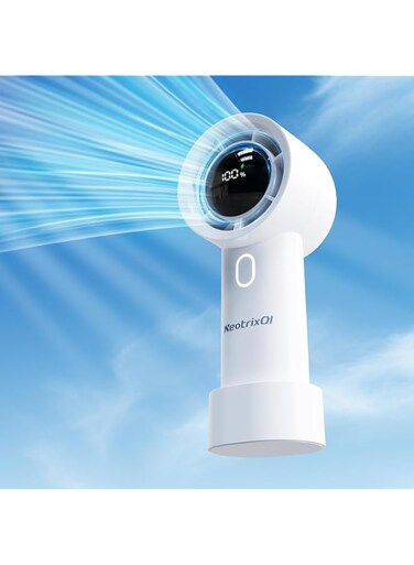 Handheld Fan Rechargeable, Personal Fan High Speed 13000 RPM Mini Fan 3000mAh Battery with Powerful Turbo Wind, Mini Fan with 5 Speeds, Hand Fan Pocket Fan for Travel/Camping/Makeup/Kids/Cooling/Women