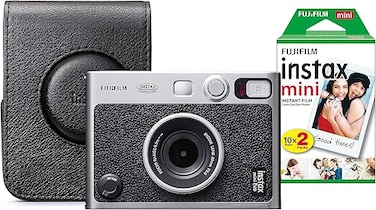 Fujifilm Instax Mini Evo Hybrid Instant Camera inc 20 Shots &amp; Case - Black