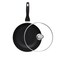 Sonex - Non-Stick Classic Wok, 30 cm, 5 Ltr, Marble Coated, Black Granite, Glass Lid, Ergonomic Bakelite Handle, PFOA-Free, Durable, Easy to Clean, Dishwasher Safe