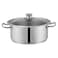 Sonex - Stainless Steel Mega Super Casserole, 28 cm (8.6 Ltr), Cooking Pot, Durable Handles, Glass Lid, Sandwich Bottom, Sleek Modern Design, Ideal for Efficient Cooking