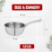 
Sonex - Majestic Stainless Steel Milk &amp; Sauce Pan, 17 cm (1.2 Ltr), Sandwich Bottom, Cool Handle, Easy Pour Spout, Ideal for Milk, Sauces &amp; Soups, Durable Construction