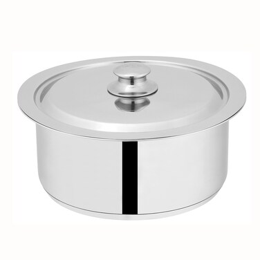 Sonex - Stainless Steel Global Casserole with Lid, 30 cm (8.5 Ltr) Cooking Pot, Energy Efficient Sandwich Bottom, Long Edges for Stability, Durable &amp; Versatile Design, Ideal for Healthy Cooking