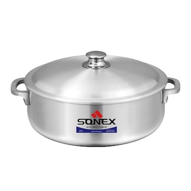 Sonex - Imperial Caldero Cooking Pot, 29 cm (7 Ltr), Premium Aluminium Shallow Pot &amp; Dutch Oven, Riveted Handle, Superior Heat Distribution, Dishwasher Safe, Casserole