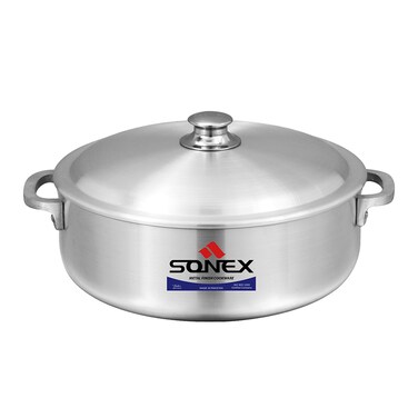 Sonex - Imperial Caldero Cooking Pot, 38.5 cm (15 Ltr), Premium Aluminium Shallow Pot &amp; Dutch Oven, Riveted Handle, Superior Heat Distribution, Dishwasher Safe, Casserole