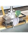 304 Stainless Steel Sink Caddy Organizer, Countertop Sponge Holder Kitchen Sink Sponge Storage Rust-Resistant Steel Sink Organizer for Sink,Countertop with Removable Drain Tray with Diversion Drainage